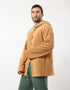 Fur embroidered hooded jacket